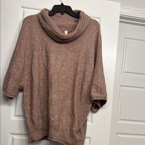 Pilcro Brown Cowl Neck Sweater with Relaxed Fit